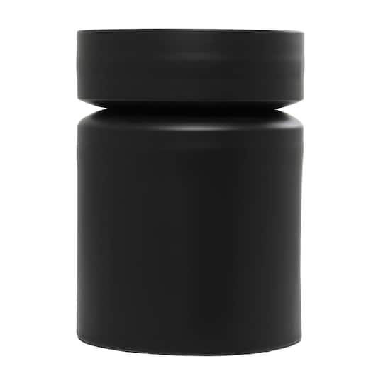 18" Black Metal Drum Accent Table